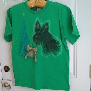 Scottie Airbrush T-shirt. Size L. 100% cotton.